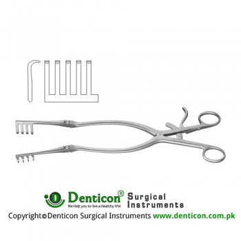 Adson Self Retaining Retractor 4 x 5 Blunt Prongs Stainless Steel, 33 cm - 13"